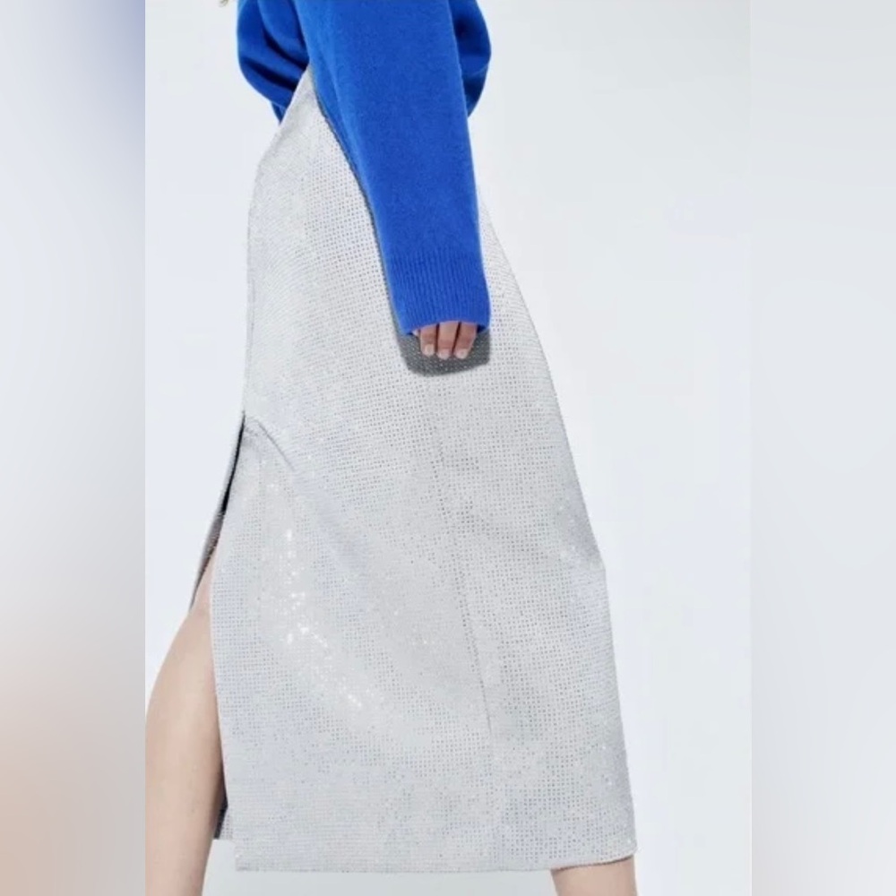 Zara Shiny Pencil Skirt ZW Collection - Picture 4 of 10